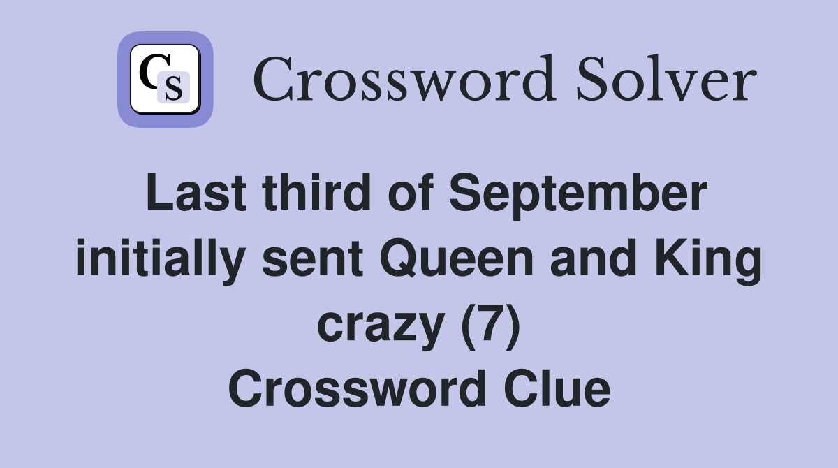 third of september crossword clue